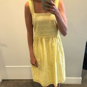 Pale yellow midi sundress with thick straps